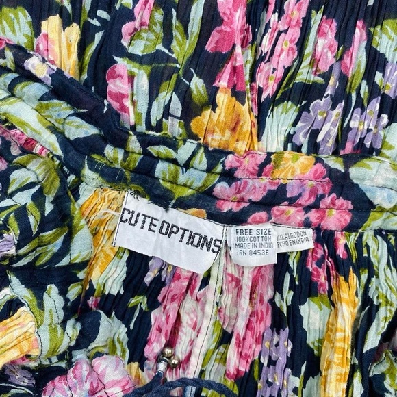 Vintage Cute Options Colorful Floral Cottage Coquette Full Maxi Skirt - Picture 8 of 8